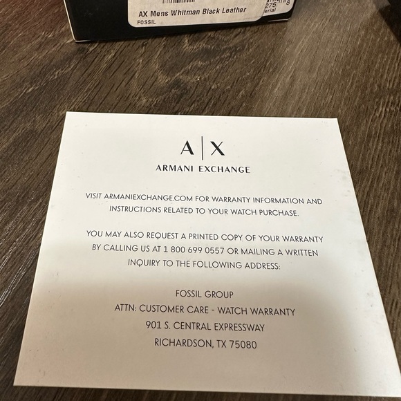 Armani AX Exchange Whitman Black Dial Black Leather Men's Watch - Picture 7 of 7